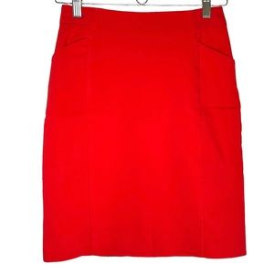 H&M red pencil skirt with pockets